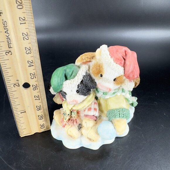 Marys Moo Moos Resin Figurine Enesco 1994 Merry Christmoos Whimsical Figure VTG - Picture 4 of 16